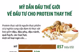 [Infographics] Mỹ dẫn đầu thế giới về đầu tư cho protein thay thế