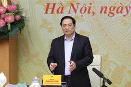 Thủ tướng Phạm Minh Chính phát biểu tại phiên họp. (Ảnh: Dương Giang/TTXVN) 