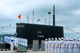 Quang cảnh Lễ thượng cờ. (Ảnh: Thống Nhất/TTXVN)