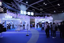 Hội chợ công nghệ tại Hong Kong. (Ảnh: Mạc Luyện/TTXVN)