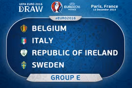 Cộng hòa Ireland được đánh giá thấp nhất ở bảng E. (Nguồn: EURO 2016)