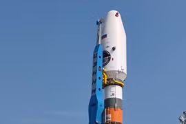 Tên lửa Soyuz mang theo tàu Luna-25 tại sân bay vũ trụ Vostochny. (Nguồn: AFP)