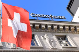 Chi nhánh ngân hàng Credit Suisse tại Lucerne, Thụy Sĩ. (Ảnh: THX/TTXVN)