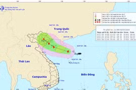 Sơ đồ đường đi của cơ bão.(Nguồn: nchmf.gov.vn)