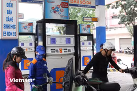 Một điểm bán xăng của Petrolimex tại Hà Nội. (Ảnh: Đức Duy/Vietnam+)