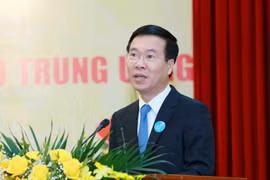 Ông Võ Văn Thưởng, Ủy viên Bộ Chính trị, Bí thư Trung ương Đảng, Trưởng Ban Tuyên giáo Trung ương phát biểu tại Đại hội. (Ảnh: Phương Hoa/TTXVN)