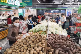 Lượng hàng hóa trong các hệ thống siêu thị luôn đảm bảo để người dân yên tâm mua sắm. (Ảnh: Thanh Tùng/TTXVN)