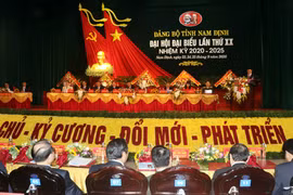 Quang cảnh Đại hội đại biểu Đảng bộ tỉnh Nam Định lần thứ XX, nhiệm kỳ 2020 - 2025. (Ảnh: Văn Đạt/TTXVN)