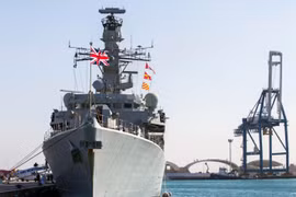 Tàu chiến HMS Montrose của Hải quân Hoàng gia Anh. (Ảnh: AFP/ TTXVN)