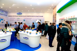 Từ năm 2015, Vinamilk đã tiến hành các hoạt động giới thiệu sản phẩm, xúc tiến thương mại tại Nga. (Ảnh: CTV/Vietnam+)