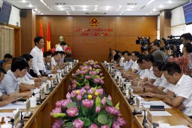 Quang cảnh buổi làm việc. (Ảnh: Quốc Khánh/TTXVN)