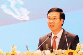 Trưởng Ban Tuyên giáo Trung ương Võ Văn Thưởng phát biểu chỉ đạo. (Ảnh: Văn Đức/TTXVN)