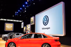 Mẫu ôtô của Volkswagen được giới thiệu tại Triển lãm ô tô Chicago, Mỹ, ngày 7/2/2019. (Ảnh: THX/TTXVN)