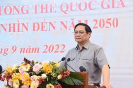 Thủ tướng Phạm Minh Chính phát biểu chỉ đạo. (Ảnh: Dương Giang/TTXVN)
