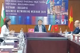 Hội nghị giao thương trực tuyến Việt Nam và Bulgaria thu hút hơn 70 đại diện các cơ quan, doanh nghiệp của cả hai nước. (Ảnh: Đức Duy/Vietnam+)