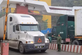 Thông quan hàng hóa tại cửa khẩu. (Ảnh: Đức Duy/Vietnam+)