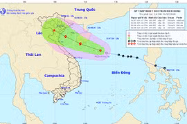 Vị trí và đường đi của áp thấp. (Nguồn: nchmf.gov.vn)