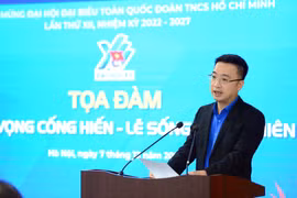 Bí thư Trung ương Đoàn Nguyễn Tường Lâm phát biểu khai mạc, định hướng tọa đàm. (Ảnh: doanthanhnien.vn)