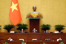 Chủ tịch Quốc hội Trần Thanh Mẫn tham dự phiên họp sáng 21/5 . (Ảnh: Phạm Kiên/TTXVN)