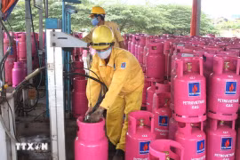 Chiết nạp gas. (Nguồn: TTXVN)