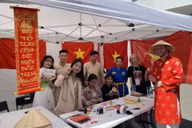 Sinh viên Việt Nam tham dự Ngày hội đoàn kết sinh viên các dân tộc tại Liên bang Nga. (Ảnh: Ban Tổ chức)