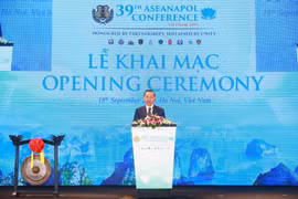 Đại tướng Tô Lâm, Ủy viên Bộ Chính trị, Bộ trưởng Bộ Công an phát biểu khai mạc Hội nghị. (Ảnh: Doãn Tấn/TTXVN)