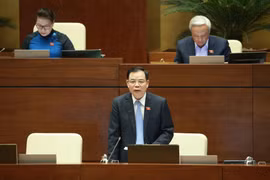Bộ trưởng Bộ Nông nghiệp và Phát triển nông thôn Nguyễn Xuân Cường trả lời chất vấn. (Ảnh: Doãn Tấn/TTXVN)