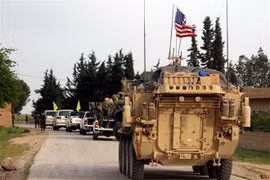 Binh sỹ Mỹ được triển khai tại làng Darbasiyah, miền bắc Syria, ngày 28/4/2017. (Ảnh: AFP/TTXVN)