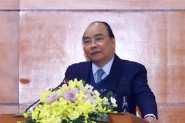 Thủ tướng Nguyễn Xuân Phúc phát biểu tại Hội nghị. (Ảnh: Thống Nhất/TTXVN)