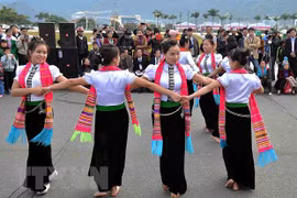 Múa xòe dân tộc Thái Yên Bái tại Ngày hội văn hóa dân tộc Thái lần thứ I . (Ảnh: Thanh Hà/TTXVN)