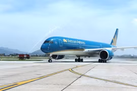 Máy bay Airbus A350-900 của Vietnam Airlines. (Ảnh: Trang Trịnh/Vietnam+)