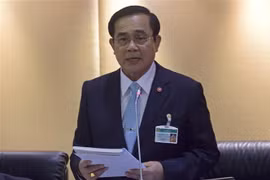 Ông Prayuth Chan-ocha phát biểu tại một phiên họp của Quốc hội ở Bangkok, ngày 18/8/2014. (Ảnh: AFP/TTXVN)