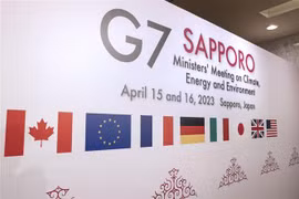 Panô Hội nghị Bộ trưởng Năng lượng và Môi trường của G7 tại Sapporo, Nhật Bản. (Ảnh: Kyodo/TTXVN)