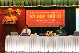 Thường trực HĐND tỉnh Đồng Nai chủ trì kỳ họp. (Ảnh: Nguyễn Văn Việt/TTXVN)