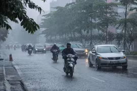 Không khí lạnh gây mưa ở một số khu vực tại Bắc Bộ. (Ảnh: Minh Sơn/Vietnam+)