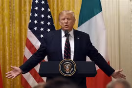 Tổng thống Mỹ Donald Trump phát biểu tại cuộc họp báo ở Washington, DC ngày 16/10/2019. (Ảnh: AFP/TTXVN)