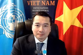 Đại sứ Phạm Hải Anh phát biểu tại một phiên họp của Hội đồng Bảo an. (Ảnh: Khắc Hiếu/TTXVN) 