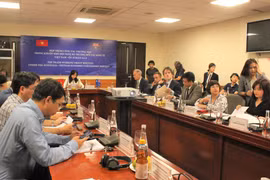 Quang cảnh buổi họp trực tuyến tại trụ sở Bộ Công Thương. (Nguồn: Bộ Công Thương) 