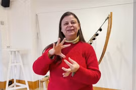 Bà Véronique Béhin-Carlier, chuyên gia trị liệu bằng âm nhạc, Chủ tịch Hiệp hội Jazz Bond. (Ảnh: Thu Hà/TTXVN) 