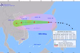 Vị trí và đường đi của bão số 8. (Nguồn: nchmf.gov.vn) 