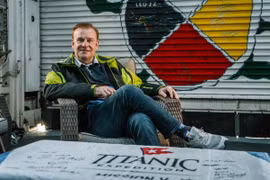 Hình ảnh kỹ thuật số về xác tàu Titanic ở Đại Tây Dương. (Ảnh: AFP/TTXVN)