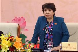Chủ nhiệm Ủy ban Về các vấn đề xã hội của Quốc hội Nguyễn Thúy Anh phát biểu tại Phiên họp toàn thể lần thứ 19 Ủy ban về các vấn đề xã hội của Quốc hội. (Ảnh: Quốc Dũng/TTXVN) 