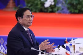 Thủ tướng Phạm Minh Chính phát biểu tại Hội nghị Cấp cao ASEAN-Đông Á (EAS) lần thứ 17. (Ảnh: Dương Giang-TTXVN)