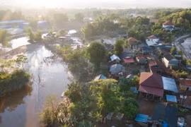Một góc bản Mai, huyện Luang Namtha, tỉnh Luang Namtha, Bắc Lào sau trận lũ. (Ảnh: Đỗ Bá Thành/TTXVN)
