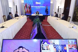Phó Thủ tướng, Bộ trưởng Ngoại giao Phạm Bình Minh dự Hội nghị Bộ trưởng Ngoại giao ASEAN-Australia. (Ảnh: Lâm Khánh/TTXVN) 