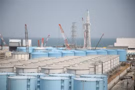 Quang cảnh nhà máy điện hạt nhân Fukushima Daiichi tại thị trấn Okuma, Nhật Bản. (Ảnh: Kyodo/TTXVN)