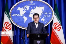 Người phát ngôn Bộ Ngoại giao Iran Abbas Mousavi trong cuộc họp báo tại Tehran. (Nguồn: IRNA/TTXVN) 