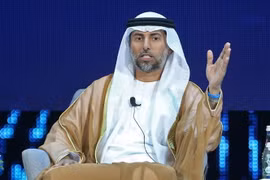 Bộ trưởng Năng lượng Các Tiểu Vương quốc Arab thống nhất (UAE), ông Suhail Al Mazrouei, phát biểu tại hội nghị ở Abu Dhabi ngày 11/1. (Nguồn: AFP/TTXVN) 