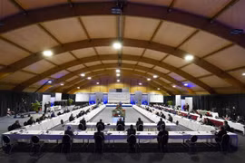 Các đại biểu tham dự Diễn đàn chính trị Libya gần Geneva, Thụy Sĩ ngày 1/2/2021. (Nguồn: AFP/TTXVN) 