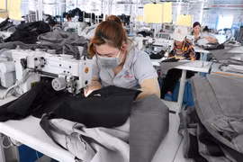 Công ty Triệu Phú Lộc chuyên chế biến đồ nội thất gia dụng tại huyện Bắc Tân Uyên, tỉnh Bình Dương duy trì sản xuất trong điều kiện mới. (Ảnh: Dương Chí Tưởng/TTXVN) 